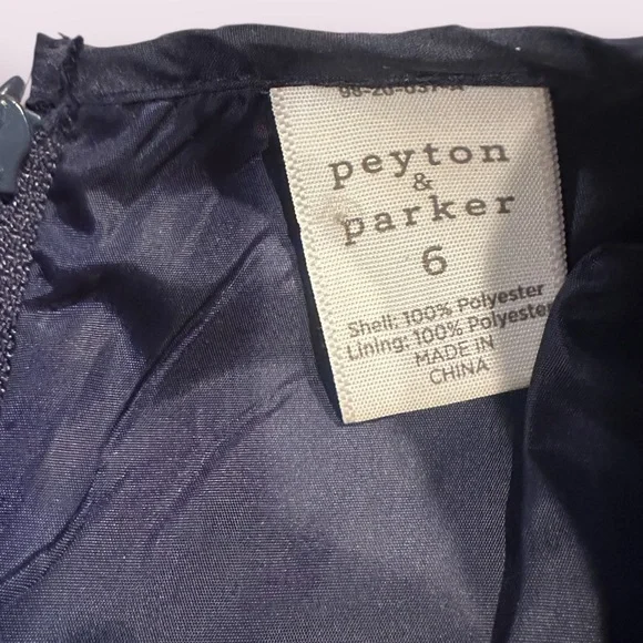 Girls Peyton & Parker Gold and Navy Blue Striped Sequin Dress Size 6 - Picture 6 of 8